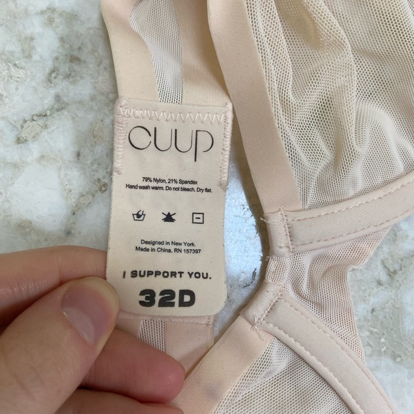 Cuup Mesh Plunge Bra in Blush - Picture 8 of 10